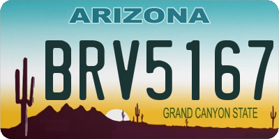 AZ license plate BRV5167