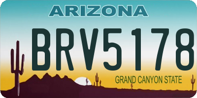 AZ license plate BRV5178