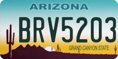 AZ license plate BRV5203