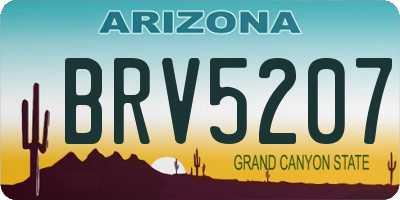 AZ license plate BRV5207