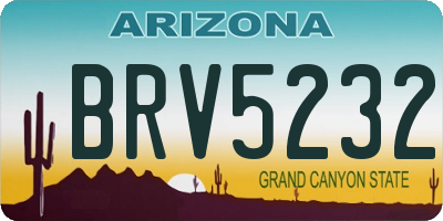 AZ license plate BRV5232