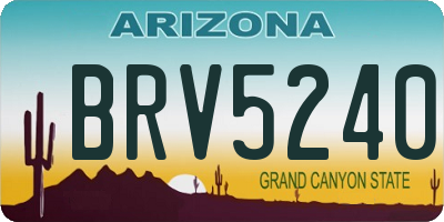 AZ license plate BRV5240