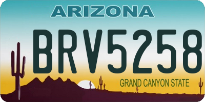 AZ license plate BRV5258