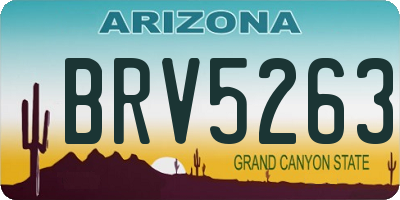 AZ license plate BRV5263