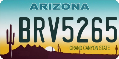 AZ license plate BRV5265