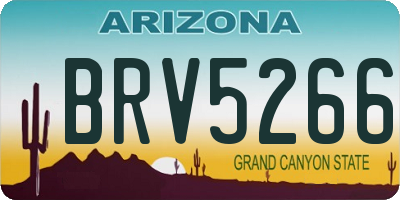 AZ license plate BRV5266