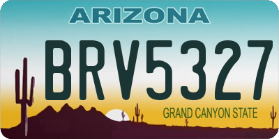 AZ license plate BRV5327