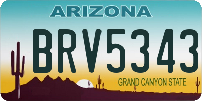 AZ license plate BRV5343