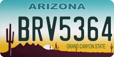 AZ license plate BRV5364