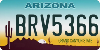 AZ license plate BRV5366