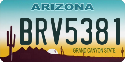 AZ license plate BRV5381