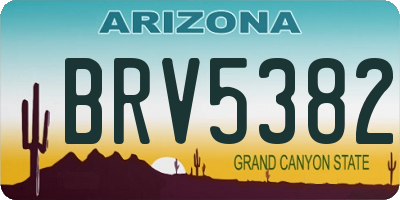 AZ license plate BRV5382