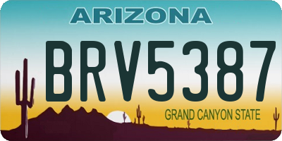 AZ license plate BRV5387