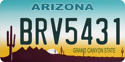 AZ license plate BRV5431