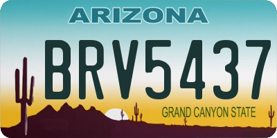 AZ license plate BRV5437