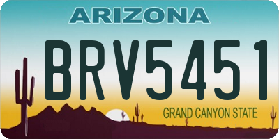 AZ license plate BRV5451