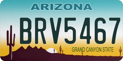 AZ license plate BRV5467