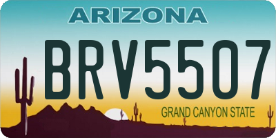 AZ license plate BRV5507