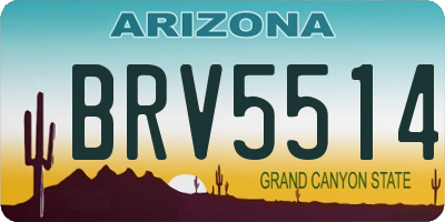 AZ license plate BRV5514