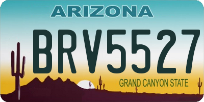 AZ license plate BRV5527