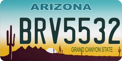 AZ license plate BRV5532