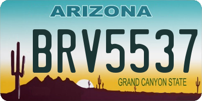 AZ license plate BRV5537
