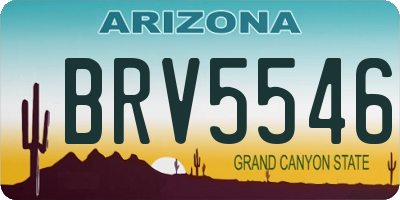 AZ license plate BRV5546