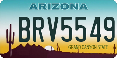 AZ license plate BRV5549