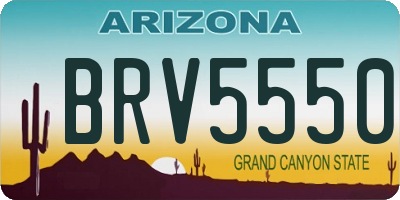 AZ license plate BRV5550
