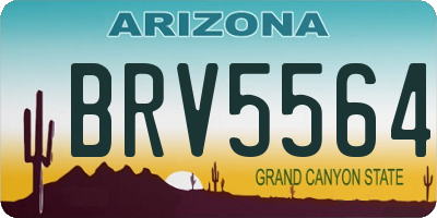 AZ license plate BRV5564