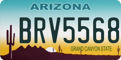 AZ license plate BRV5568