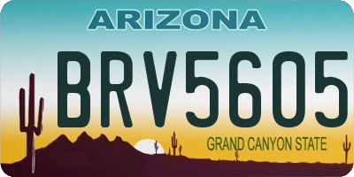 AZ license plate BRV5605