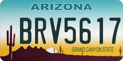 AZ license plate BRV5617
