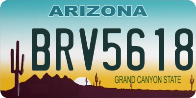 AZ license plate BRV5618