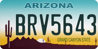 AZ license plate BRV5643