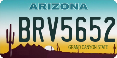 AZ license plate BRV5652