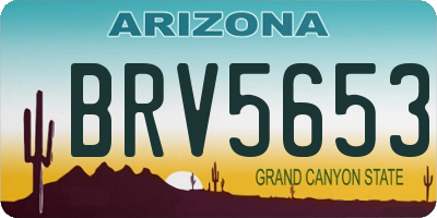 AZ license plate BRV5653
