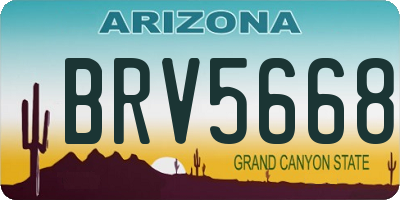 AZ license plate BRV5668