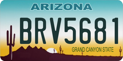 AZ license plate BRV5681