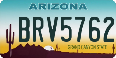 AZ license plate BRV5762