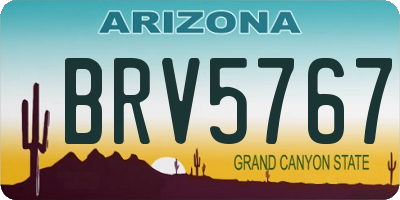 AZ license plate BRV5767
