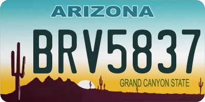 AZ license plate BRV5837
