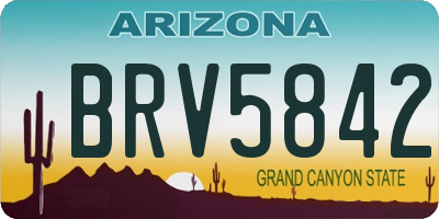 AZ license plate BRV5842