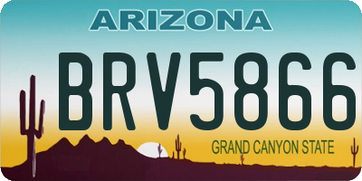 AZ license plate BRV5866