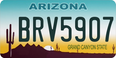 AZ license plate BRV5907