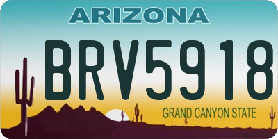 AZ license plate BRV5918