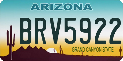 AZ license plate BRV5922