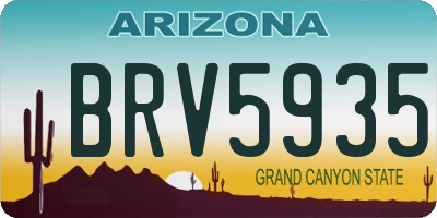 AZ license plate BRV5935