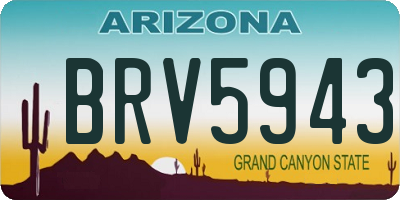 AZ license plate BRV5943