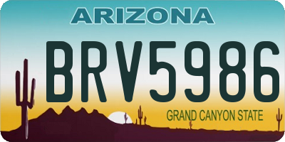 AZ license plate BRV5986